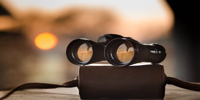 binoculars on a case