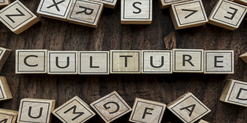 the word culture spelled out on building blocks